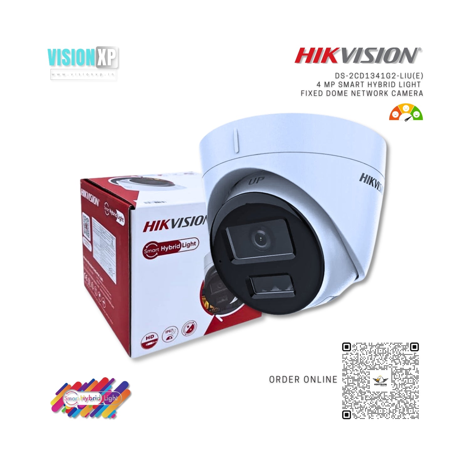 Hikvision DS-2CD1341G2-LIU 4MP Smart Hybrid Light Dome Network Camera Hikvision DS-2CD1341G2-LIU 4MP Smart Hybrid Light Dome Network Camera